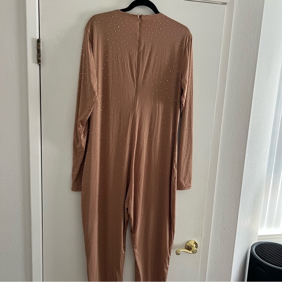 Skims x Swarovski Jelly Long Sleeve Catsuit Sienna Embellished Jumpsuit Nude 4X - Picture 11 of 13